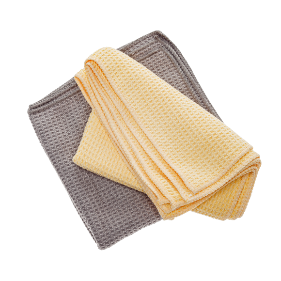 Imagen de Microfibre waffle cloth grey/yellow (4 un) 40x40